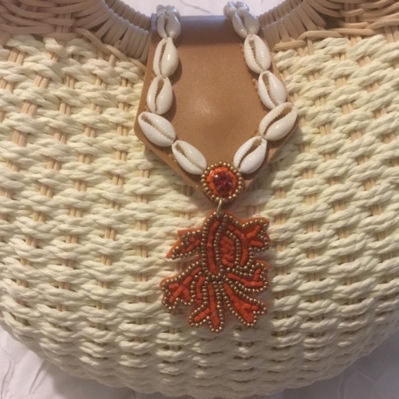 Coral & Shell Woven Canteen bag NWT - Picture 3 of 9